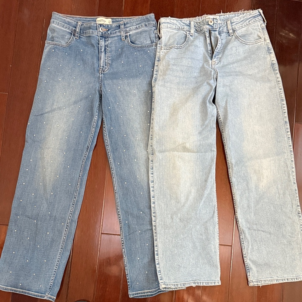 Abercrombie Kids Blue Denim Jeans with Studs